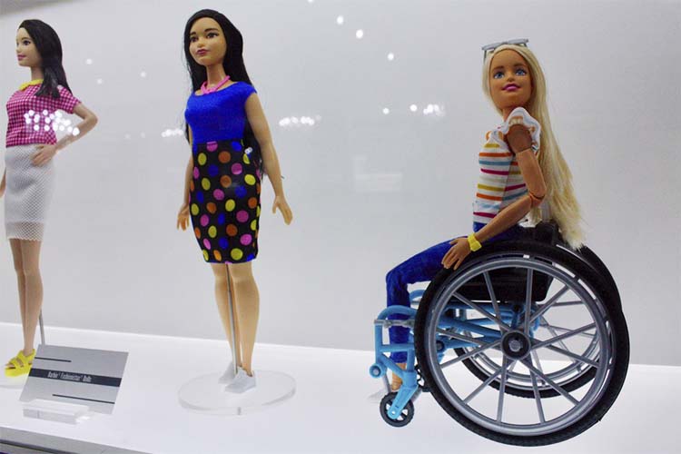 Diverse doll in a wheelchair