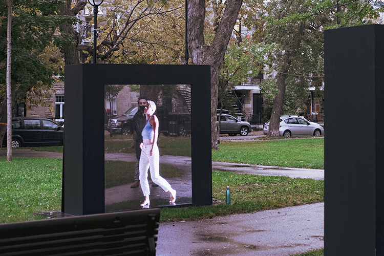 An interactive art installation in a Montreal park