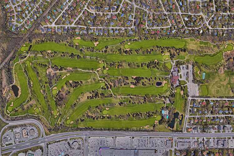 An aerial view of Rosemère golf course.