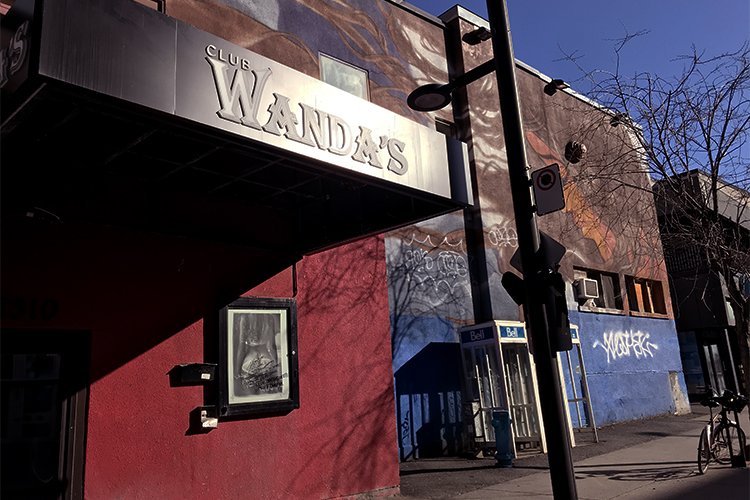 Exterior shot of Montreal's Wanda Club which features adult entertainment