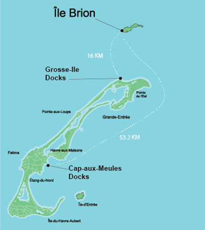 Map of magdalen islands and ile brion