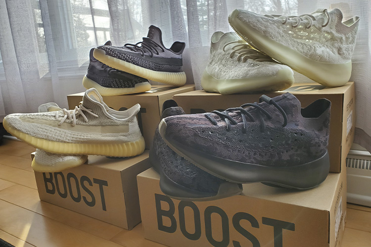 A collection of Yeezy shoes