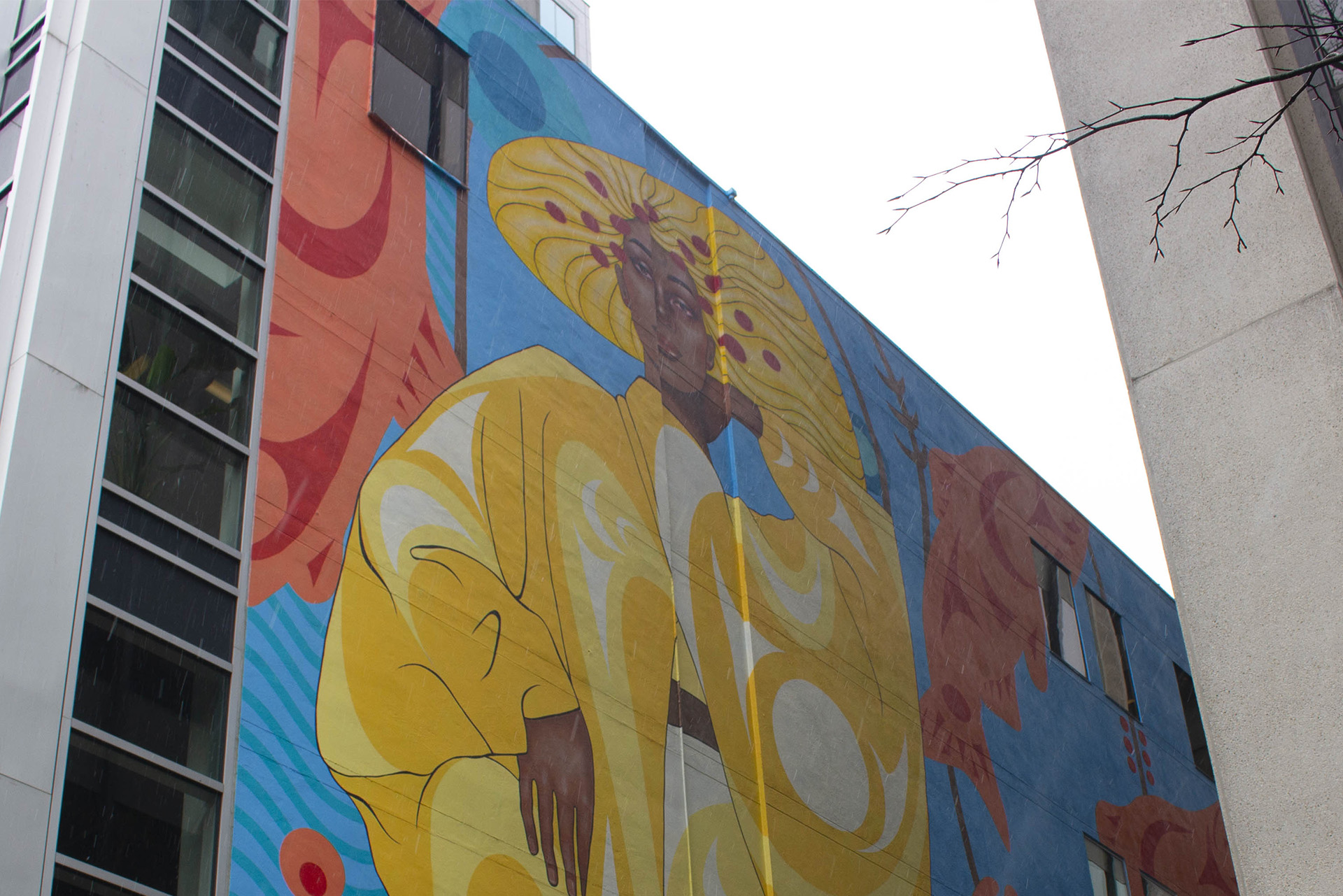 Snekwem Lane Indigenous art mural