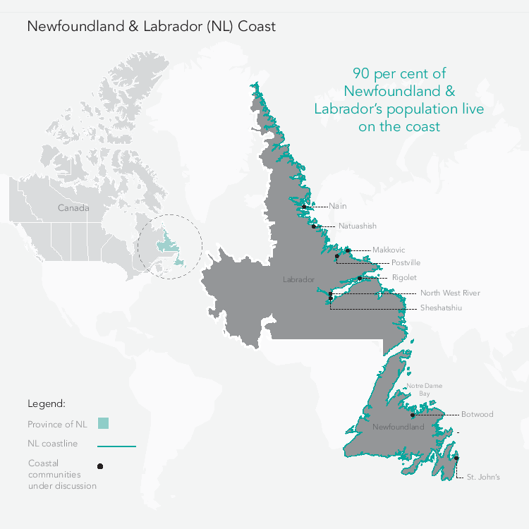 An infographic of the Newfoundland area
