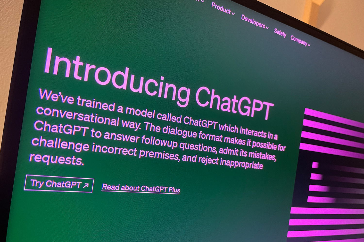 landing page of ChatGPT