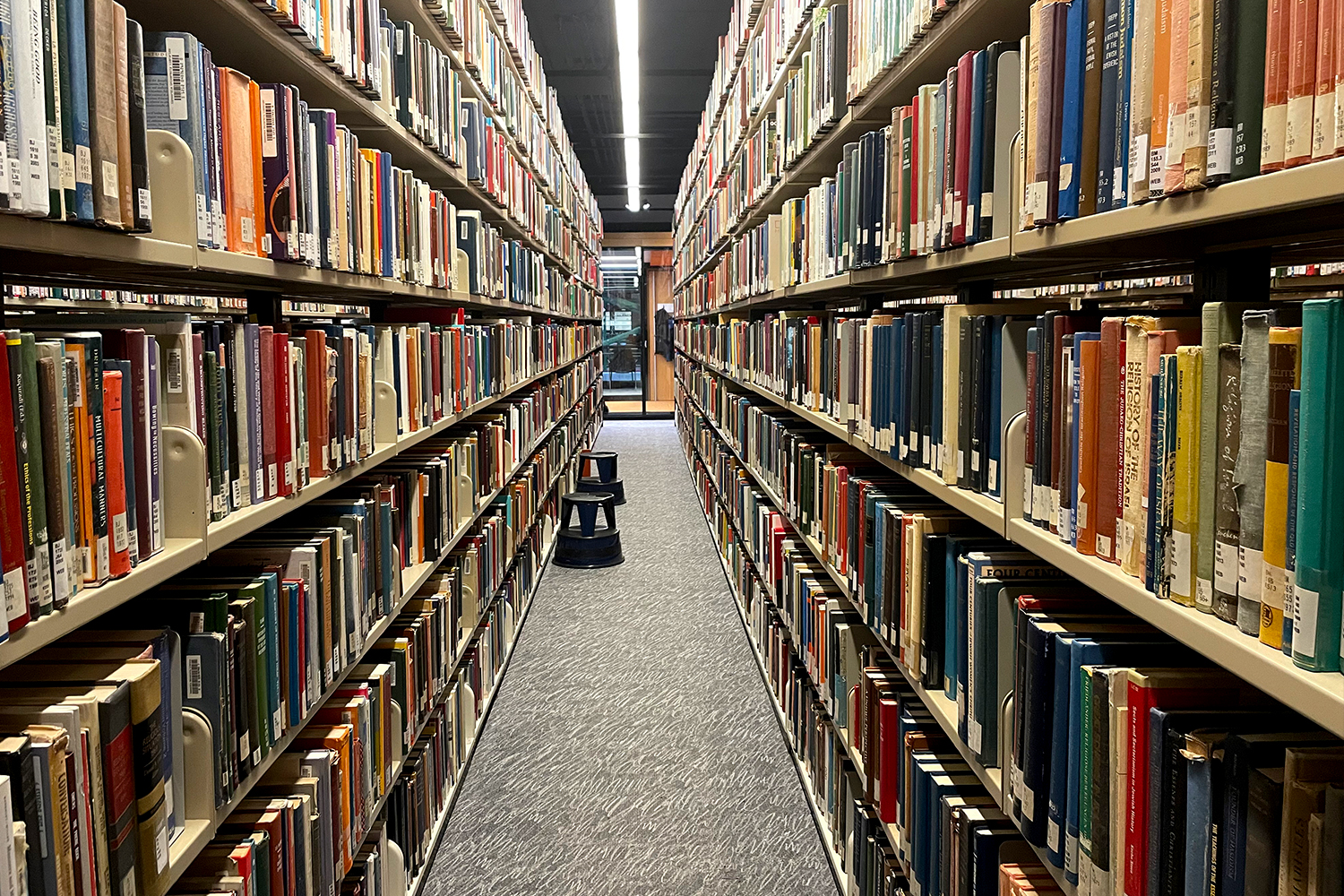 view of the concordia library books