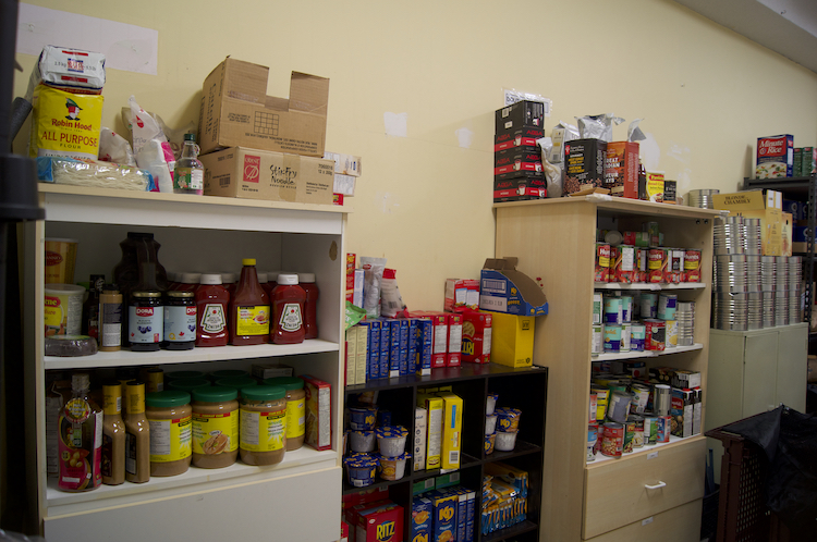 A kitchen full of food preservatives at the Ricochet Homeless Shelter